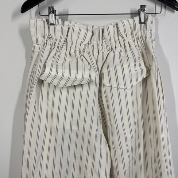 Club Monaco White Pin Striped Linen Blend Wide Leg Pants Size 4 Summer Casual - Picture 9 of 15